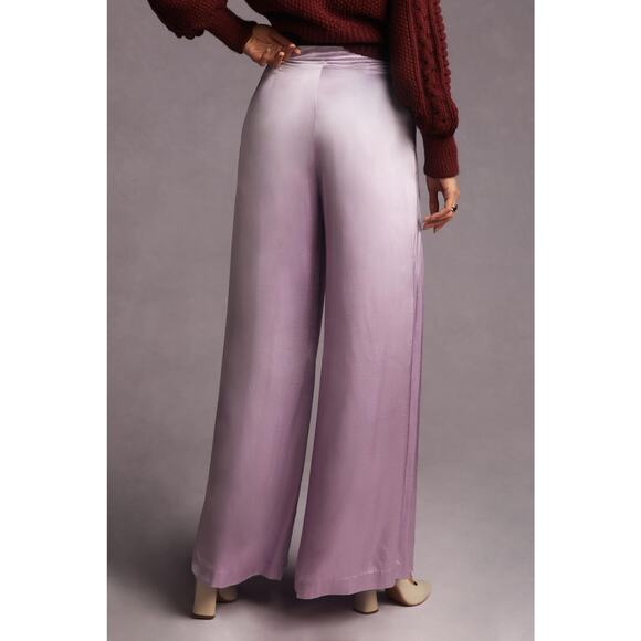 NWT Anthropologie Purple Pleated Shine Pants - Size 6 - Picture 2 of 7